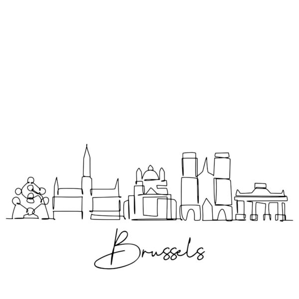 Cornhole sticker - skyline Brussels