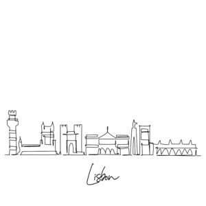 Cornhole sticker - skyline Lisbon
