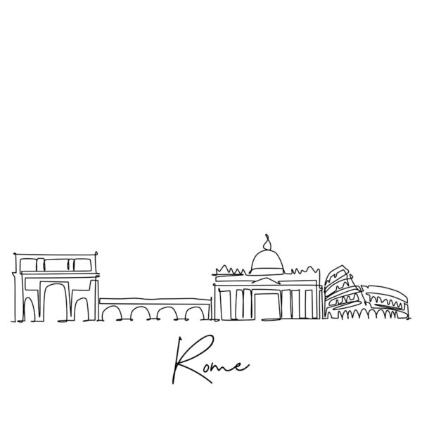 Cornhole sticker - skyline Rome