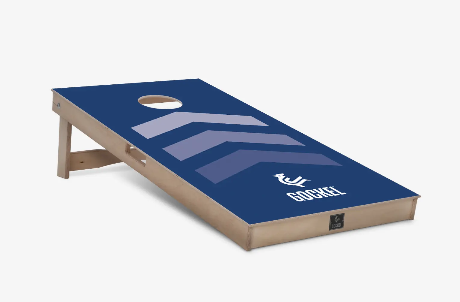 Cornhole board blauwe pijlen