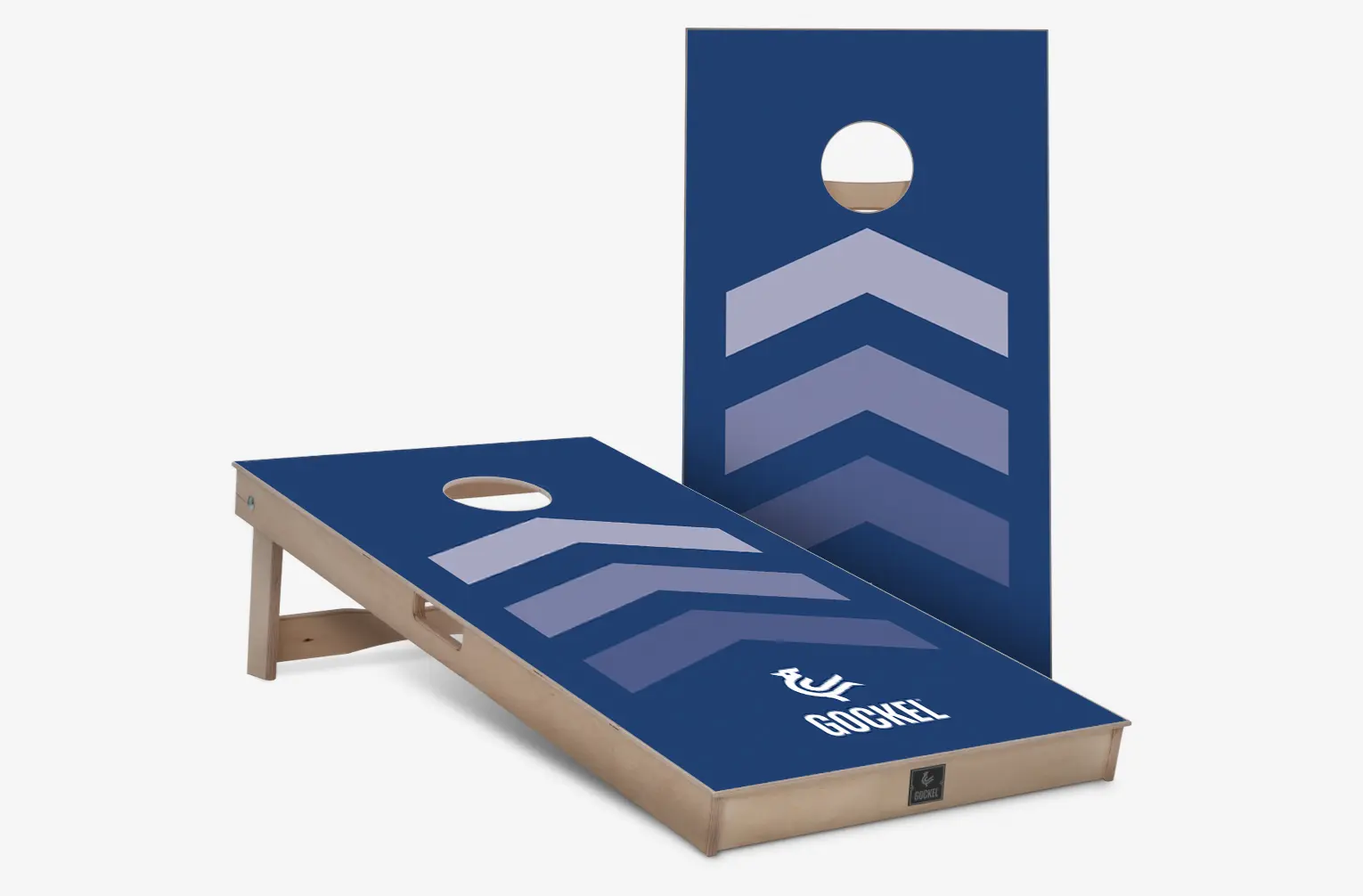 Cornhole boards blauwe pijlen