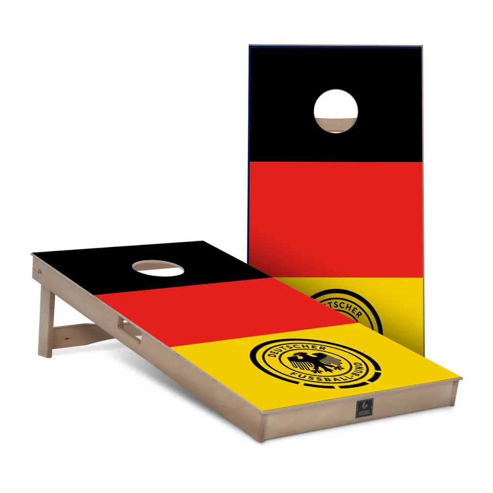 Deutsche Fussball Bund - custom cornhole game set with company logo, ideal as a personalised business gift.